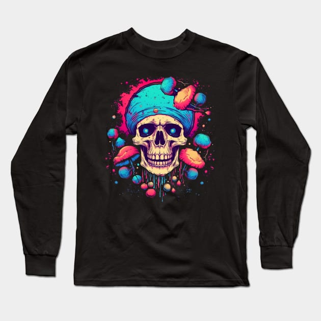 Shamanistic Planetarian Skull Long Sleeve T-Shirt by TOKEBI